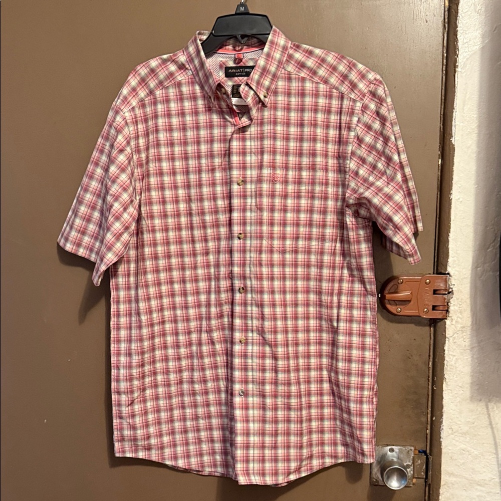 Ariat Pro Series Red Plaid Men's Western Button Shirt